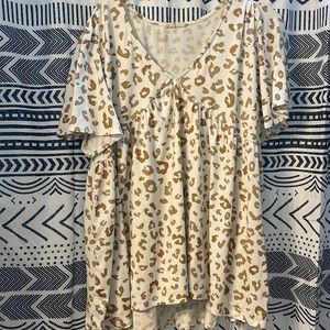 🤎Cute Leopard print babydoll shirt🤎